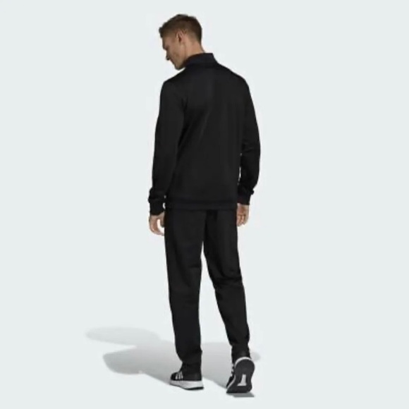 adidas Mens Back to Basic Black 2 piece Tracksuit Track Jacket and Pants set - Picture 3 of 10